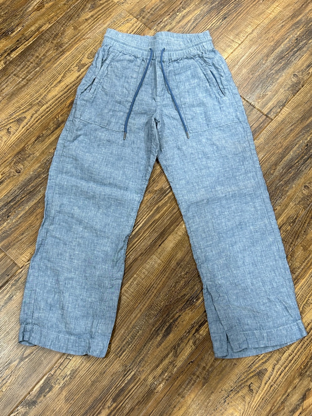 Athleta Light Blue Cabo Linen Wide Leg Pants - 100% Linen